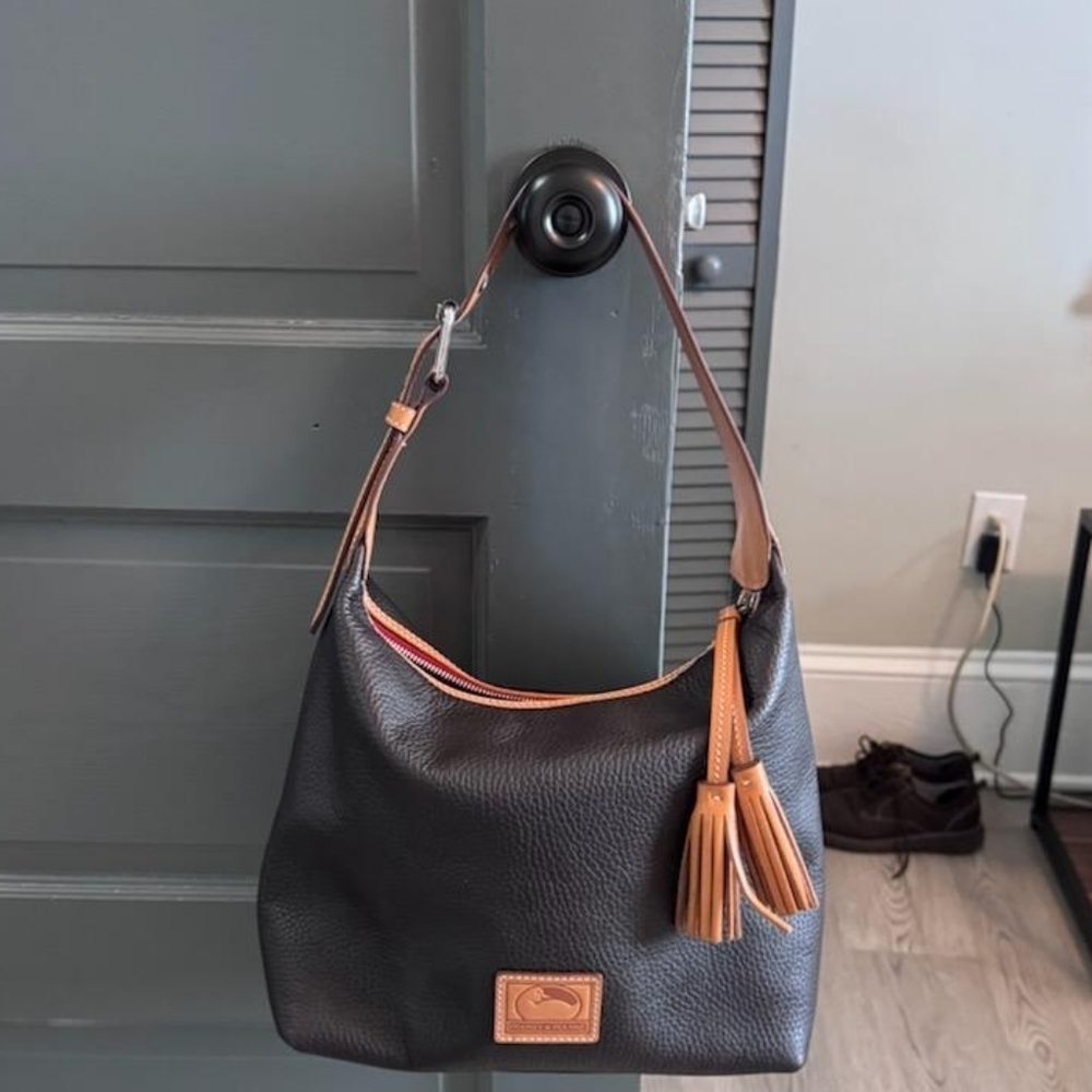 Dooney & Bourke Black and Tan Leather Bag